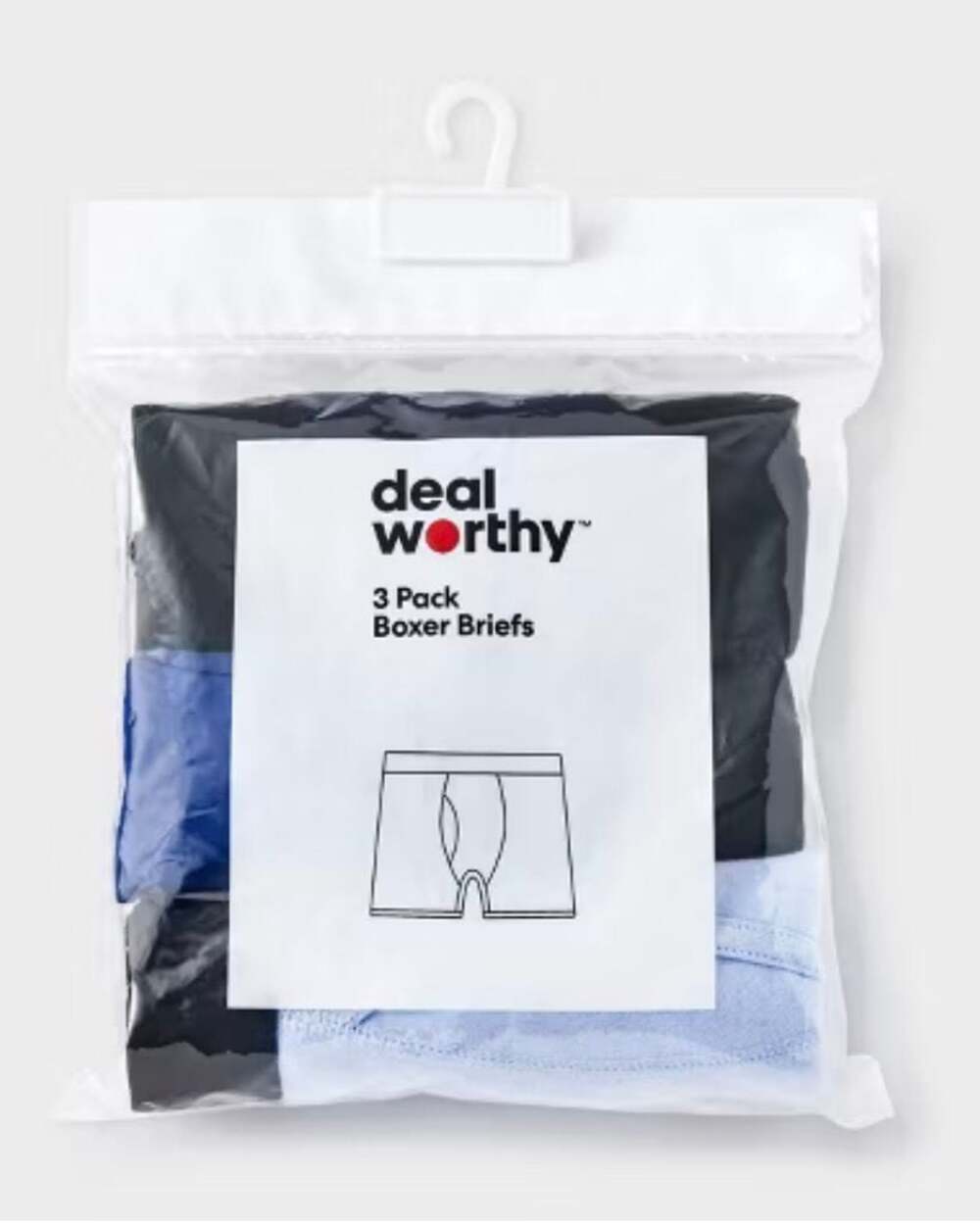 dealworthy Men's Boxer Briefs 3 Pack‎ - Blue/Black/Light Blue